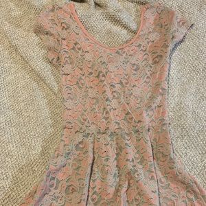 Mint & Coral Lace Top